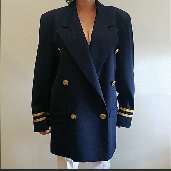 RARE Vintage Christian Dior captains pilot jacket blazer designer couture EUC - Picture 3 of 12